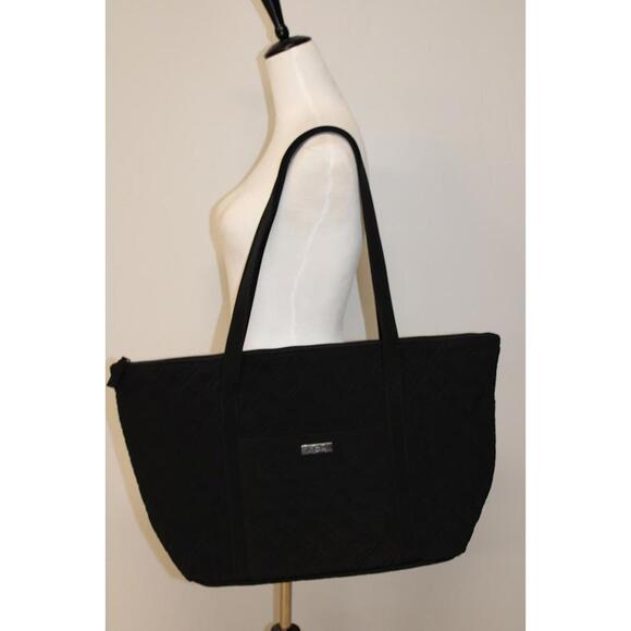 Vera Bradley Handbags - Vera Bradley Large Black Quilted Tote Bag Shoulder Bag 23" x 14"